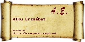 Albu Erzsébet névjegykártya